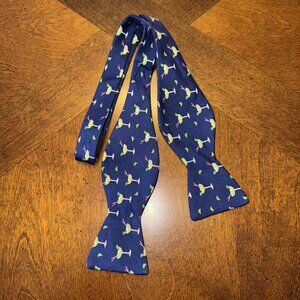 Adjustolox Navy Blue Bow Tie Margarita Glasses Limes Adjustable Silk USA Made